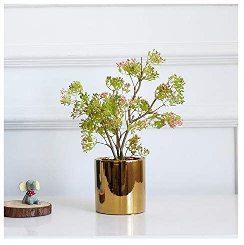 Künstliche Topfpflanze, künstliche Topfpflanzen, gefälschte Pistazienbaum-Topfpflanzen, Innen- und Wohnzimmerdekoration, Mini-Kunstpflanzen (Gold)