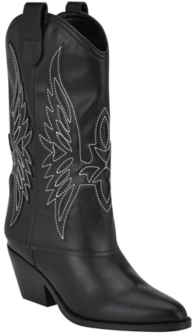 NINE WEST Luchador, Botas Vaqueras Mujer, Negro 001, 38.5 EU