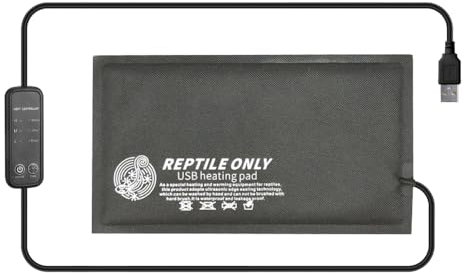 MiOYOOW Reptil Heizmatten, USB 5V Terrarium Reptile Wärmekissen mit Temperaturregelung und Zeitsteuerung,Wasserdichter Reptile Heizkissen Haustier Wärmematte für Schlangen Eidechsen Frösche Amphibien