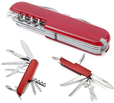 Reccisokz 1 Articolo 9.5*2.5*1.5CM Coltellino svizzero,Coltellino tascabile,Coltello svizzerocoltello tascabile,Coltello multiuso tascabile,coltello multifunzione,coltello campeggio（11 funzioni） (A)