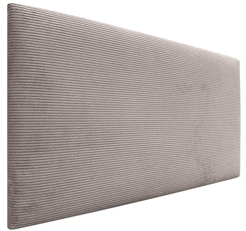 DHOME Kopfteil in unifarbenem Cord, hohe Qualität, modernes gepolstertes Kopfteil, Luxus-Bett, gepolstertes Schlafzimmer (Braun, 90 cm)