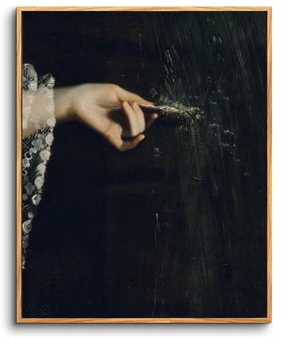 hyidecorart Cadre Decoration Murale Bois, Vintage Portrait Impression sur Toile, 30x40 cm Tableau Decoration Murale Chambre Dark Academia, Classique Décor de Salon Salle de Bain Maison Décorations