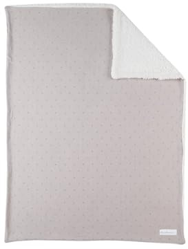 NOUKIE'S - Couverture Plaid pour bébé en Tricot sherpa 75x100 CM -100% Coton Bio, Douce, chaude, moelleux, agréable, confort - Idée Cadeau - Pour siège auto, poussette, Berceau, canapé, lit, parc