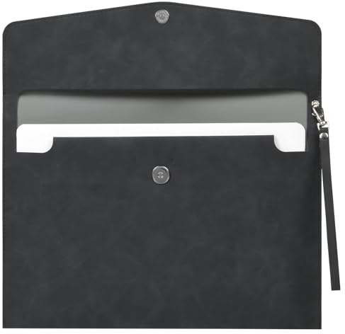 OFFCUP Borse di File in PU A4 Cartella Porta Documenti Pelle Sacchetto Di Documenti Portatile Multifunzione Portafoglio per Carta Lettera Cancelleria Organizer e Custodia per Tablet Custodia PC