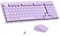 LeadsaiL FA98 - Set tastiera meccanica e mouse senza fili, layout QWERTZ con mouse, interruttore rosso a basso profilo, tastiera compatta a 98 tasti, 1600 DPI per Windows MacOS PC Laptop Lilla