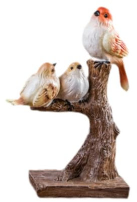 perfk Adorno de pájaro de Resina, Escultura de Animal, Centro de Mesa, Familia de pájaros Multicolor, Estatua pequeña, decoración, Modelo de urraca de, 3 Birds B