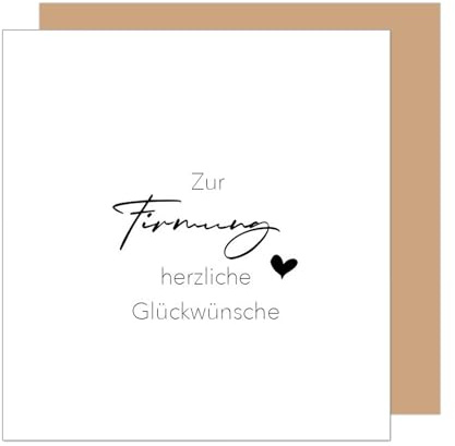 Edition Seidel Premium quadratische Glückwunschkarte zur Firmung mit Umschlag. Firmungskarte mit Spruch Karte Grußkarte Junge Mädchen Jugendliche Herz (FIQ118 SW025)