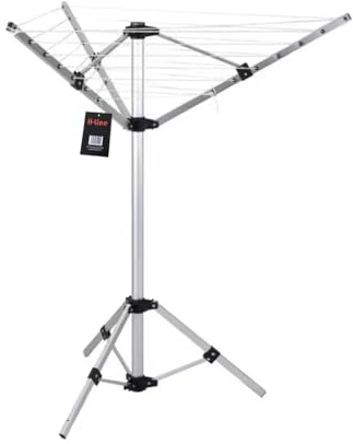 H-LINE 3 Arm 16M Free Standing Portable Rotary Airer Outdoor Indoor Garden Laundry Clothes Washing Line Dryer Folding