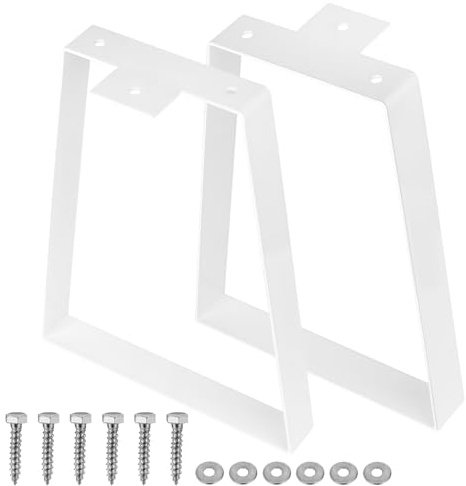 LiYiJiKeJi 2 Pcs white Coffee Table Legs Metal, Trapezoidal Furniture Legs for Sofa Dresser Cabinet Cupboard Chair Couch Dining Table Bench Legs Feets (14.06 inch/white)