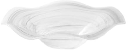 Folpus Vassoio da Portata in Vetro, Piatto Versatile per Alimenti e Ciotola Decorativa, Perfetto per Occasioni, Bianco