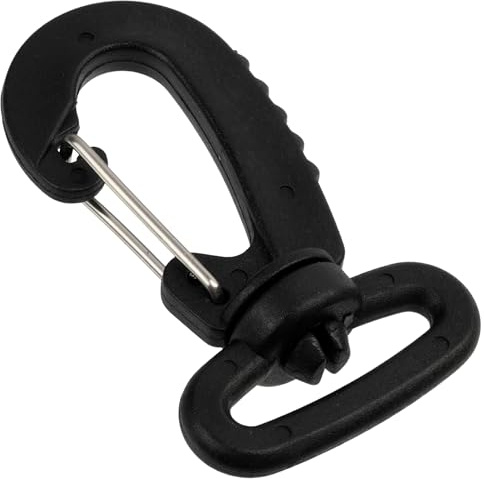 AERZETIX - Set mit 8 drehbaren Karabinern 360° aus Kunststoff für Bastelarbeiten Handtaschen und Rucksäcke | Farbe: Schwarz