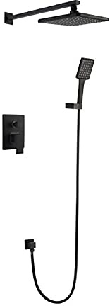 Decorations Rain System Faucet 19 Cm Rainfall Head And Hand Held Shower Combo Set Wall-Mounted Matte Black Beautiful