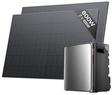 EF EcoFlow STREAM Ultra X Batterie 3,84 kWh pour kit solaire avec 2 panneaux solaires de 400 W, ports CA doubles 2300 W, Onduleur intégré, batterie LFP 6000 cycles, contrôle intelligent IA，Plug&Play