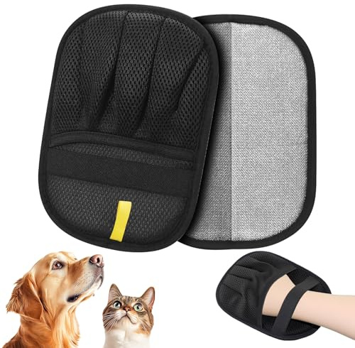 MewZoo Tierhaarentferner Handschuh, Doppelseitige Fell Magnet Handschuh, Wiederverwendbare Handschuh für Hunde und Katzen, vielseitiger Tierpflegehandschuh zum Waschen, für Kleidung Sofas (2 Stück)