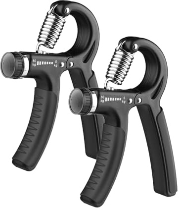 2 Pack Hand Grip Strengthener, 5-60kg Adjustable Hand Gripper Exercisers, Forearm Strengthener, Wrist Streng-thener for Improved Strength & Grip, Athletes and Hands Injury Recovery