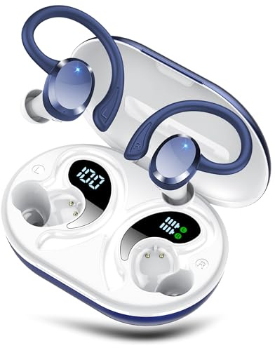 Auriculare Inalámbricos Deportivos, Nueva Auriculares Bluetooth 5.4 con HD Mic, 68H Cascos Inalambricos Bluetooth con Pantalla LED, Cancelacion Ruido ENC Auriculares Running, IP7 Impermeable