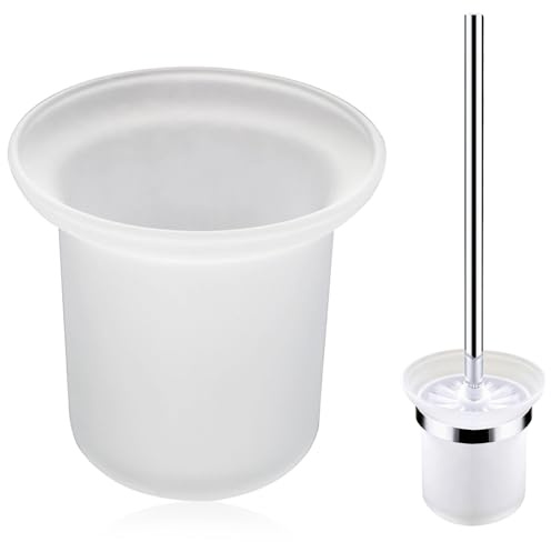 wlsvega ToilettenbüRstenhalter - KlobüRstenhalter Wand - Ersatzglas wc BüRste - Mattiertes Anti-Rutsch-Design, Wandmontage,Platzsparend,Geeignet FüR Privathaushalte und öFfentliche Toiletten