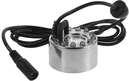 AKOOSY Brumisateur D'étang 12 LED pour Fontaine Halloween, Générateur de Brouillard Ultrasonique Ø46mm, Humidificateur d'air Décoratif pour Bassin, Rocaille et Terrarium Extérieur