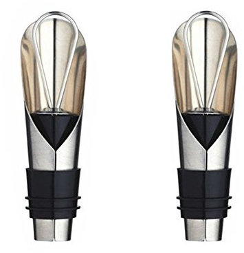 Vino versatore e tappo versatore per vino, mSure 2-in-1 in acciaio INOX e tappo, 2-pack