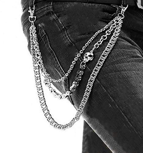 ZOYLINK Silver Punk Pants Chain Wallet Chain for Men