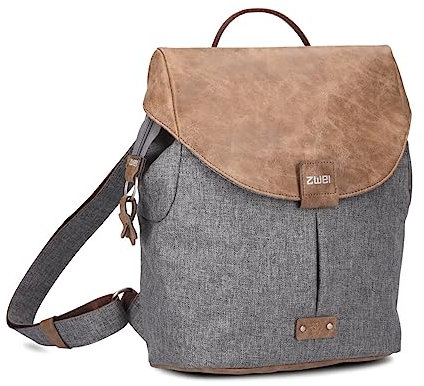 Zwei Damen City-Rucksack Olli OR8 kleiner Rucksack 5 Liter Lederoptik im Vintage-Style robust strapazierfähig wasserabweisend Hauptfach mit Reißverschluss (stone)