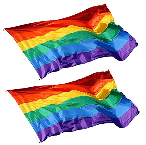 GUSTO Drapeau italie allemand EU LGBT+ Pride 90 x 150 cm résistant (2 pièces – GBT+ PRIDE arc-en-ciel)
