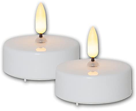 Vela LED FLAMME maxi, blanca, con temporizador, paquete económico de 10