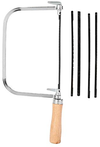 Kuuleyn Sega a Mano, Sega a Scorrimento, seghetto, Sega a Mano per Legno, utensile da Taglio Regolabile a Forma di U taglierina per pagnotta Sega Manico in Legno con 5 Corde per Sega a Mano