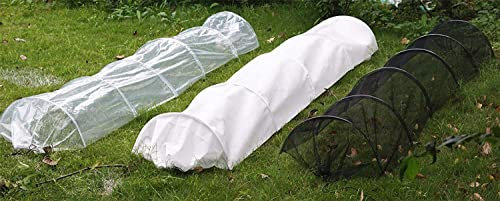 New Grow Tunnel 3m Net/Fleece/Poly Garden Cloche Plant Vegetable Protection Ground Cover (3 Metre, 3pc Net, Transparent Pe And Fleece Grow Tunnel)