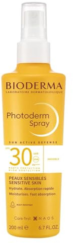 BIODERMA Photoderm Spray SPF30 - Crema Solar de Alta Protección - Pieles Sensibles - Hidratación Duradera - Envase con Pulverizador de 200 ml