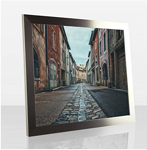 Orion Deluxe Bilderrahmen Posterrahmen 64x48 cm Puzzlerahmen Farbe Champagner Kunstglas Klar Hintergrund Weiss