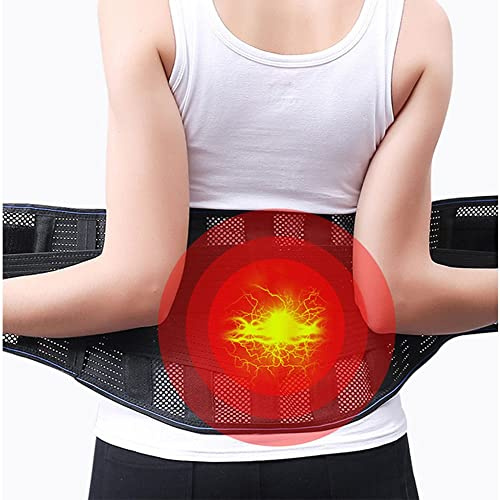 Soporte Lumbar Cinturón Auto-calentamiento Faja Lumbar  Para Espalda Baja Dolor Artritis Espasmo Muscular Para Hombres Y Mujeres Con 3 Retirable Almohadillas Lumbares ( Color : Black , Size : M/Medium