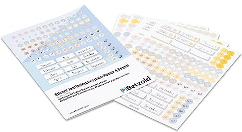 Betzold Sticker zum Referendariats-Planer | 4 Bogen, Bullet-Journal-Design, Schulplaner