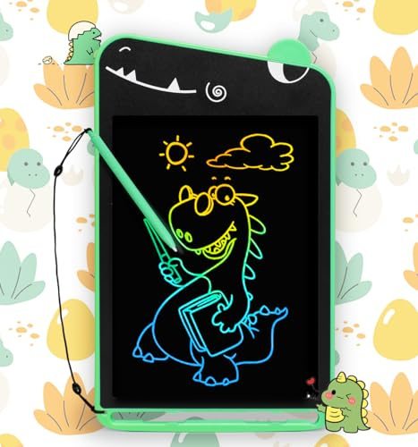 Fullware LCD Schreibtafel Kinder, 10 Zoll Maltafel Zaubertafel Dinosaurier Einhorn Spielzeug, Geburtstag Weihnachts Geschenke für 3 4 5 6 7 8 Jahre Jungen Mädchen