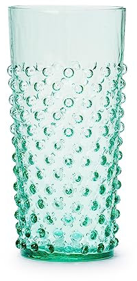 In Flore, Cecilia groß sprudelndes Kristallglas, 300 ml, blau grün