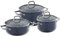 WMF Fusiontec Essential Topfset Induktion 3-teilig, Kochtopf Set mit Glasdeckel, Induktions Töpfe Set, High-Tech Keramik, kratzfest, unbeschichtet, ohne Innenskalierung, tropffrei, dunkelblau