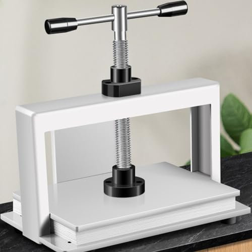 A4/A3-Buchbindepresse, manuelle flache Papierbindemaschine, Buchglättungsmaschine, 3306 lbs (1500 kg) Druck, Büro- und Schulwerkzeuge für Dokumente, Stempel, Banknoten,A4