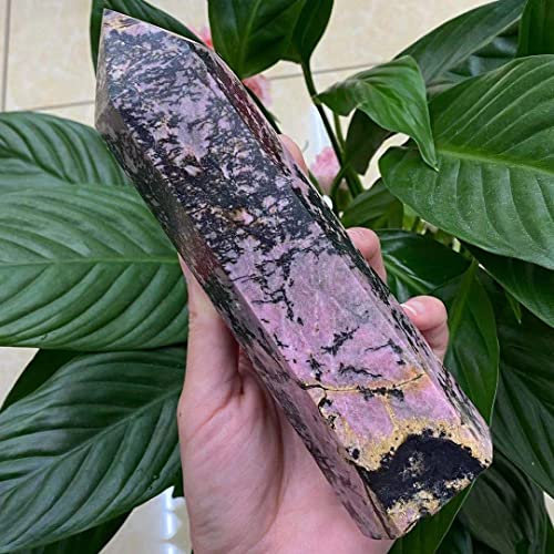 BIANMTSW Decoración del hogar Roca Natural Rodnite Cuarzo Agujero Varilla curativa Piedras Inicio Colecciones (Size : 900-1000g)