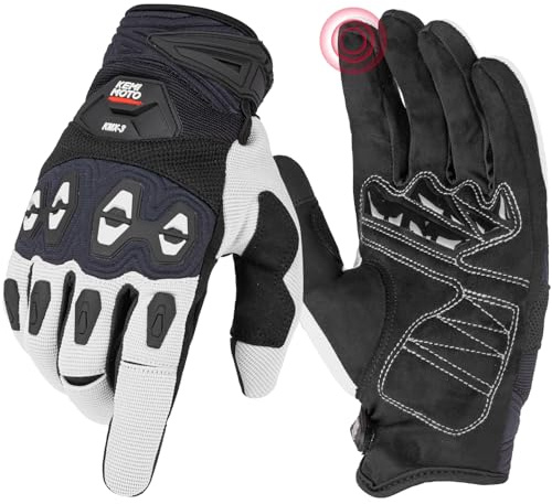 KEMIMOTO Dirt Bike Motorcycle Gloves for Men Women, Touchscreen with Silicone Protective for Outdoor Sports On-Road Off-Road Gloves Motorcross Motorbike Mountain Bicycle Racing ATV UTV