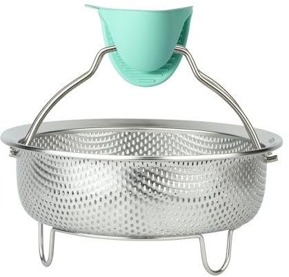 YENXIKU Stainless Steel Steamer Basket - Pot Insert for Vegetable, Dumpling, Fruits, Multi-Purpose Mesh Strainer for Cooking