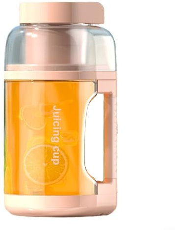 Zoegneer Extractor de jugo sin esfuerzo, mezclador portátil para batidos y batidos, 1,5 L, vaso exprimidor eléctrico USB (rosa)