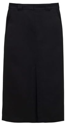 someday Damen Midirock | Midirock OLINI aus Viskose Leinen Mix Black, 42