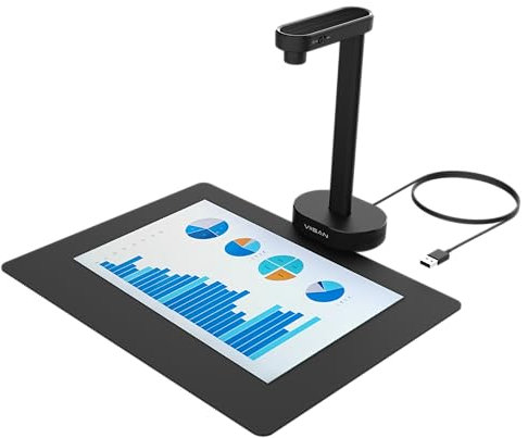 VIISAN Dokumentenscanner, 16MP USB tragbar, Aufnahmegröße A4, Deskewing, Scannen von mehrseitigen Dokumenten, OCR & TTS Tech, funktioniert mit Windows & MacOS