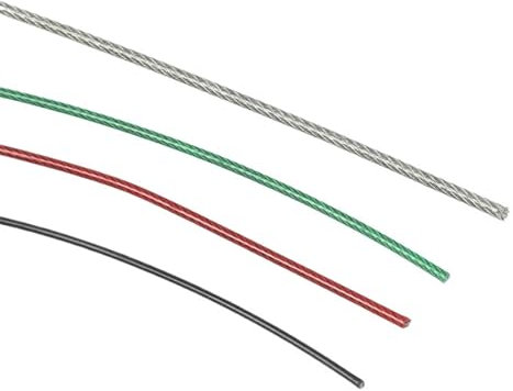 AMEEDA Edelstahl Stahlseil Kit PVC-Kunststoffbeschichtetes Drahtseilkabel aus Edelstahl 304 mit einem Durchmesser von 1 bis 6 mm nach der Beschichtung(Black 2.5MM 20M)