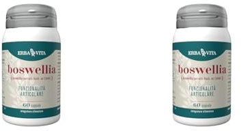 ERBA VITA Integratore Alimentare di Boswellia- 60 Capsule - Favorisce la funzionalità articolare e il benessere del sistrema digerente, 60 unità, 1 (Confezione da 2)