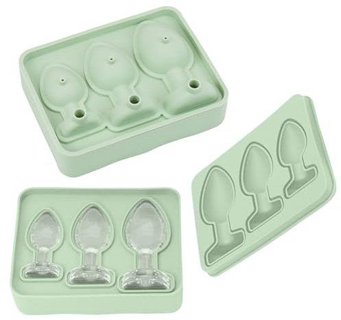 Generisch 1 Stück Silikon Eiswürfelform,3D Ice Cube Tray,Streich Eiswürfel Silikonform, Wiederverwendbare lustige Eiswürfelformen für Eis, Whiskey, Cocktail, Saft, Kaffee Eiskugelform-Grün