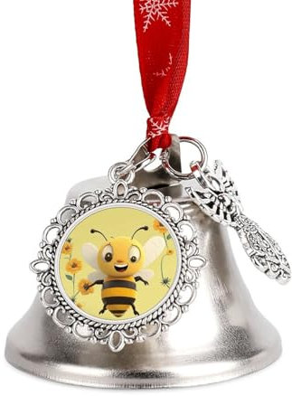 Weihnachtsglocken Hängende Klingelglocke Metall Weihnachtsschmuck Happy Bee Bell Schlitten Weihnachtsbaum Hängende Ornament Anhänger Dekorative Kuhglocken für Feiertagsdekoration