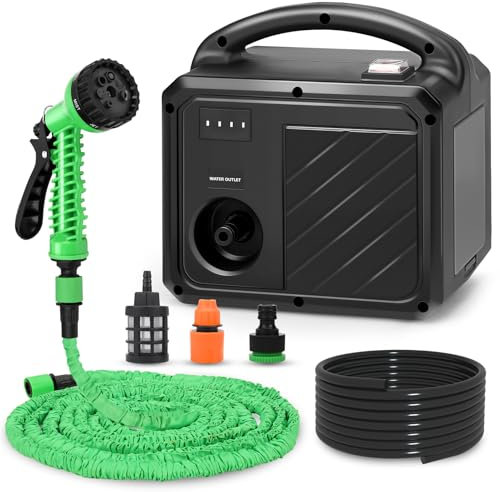 Tragbare selbstansaugende Pumpe für Makita 18V Akku, Akkubetriebene 18V Wasserpumpe (nur Werkzeug, keine Batterie), mit 15-Meter-Wasserauslassrohr, Hochdruck-Wasserpistole 8 Sprühmuster