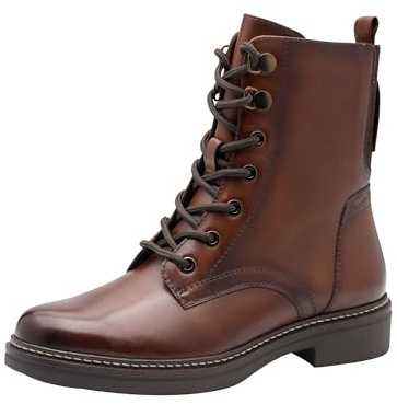 Tamaris Comfort bottines femme à lacets avec fermeture éclair automne, Cognac, 40 EU