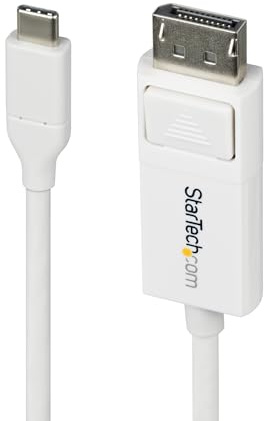 StarTech 2m USB-C auf DisplayPort 1.2 Kabel, 4K 60Hz, Bidirektional, Weiss | HBR2, HDR, HDCP 2.2, Für MacBook Pro/Air M1-M4, Mac Mini, Studio, Thunderbolt